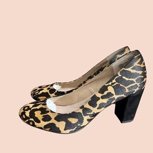 Lands End Leopard Minnie Calf Hair Pumps / SZ: 8.5 / NWT
